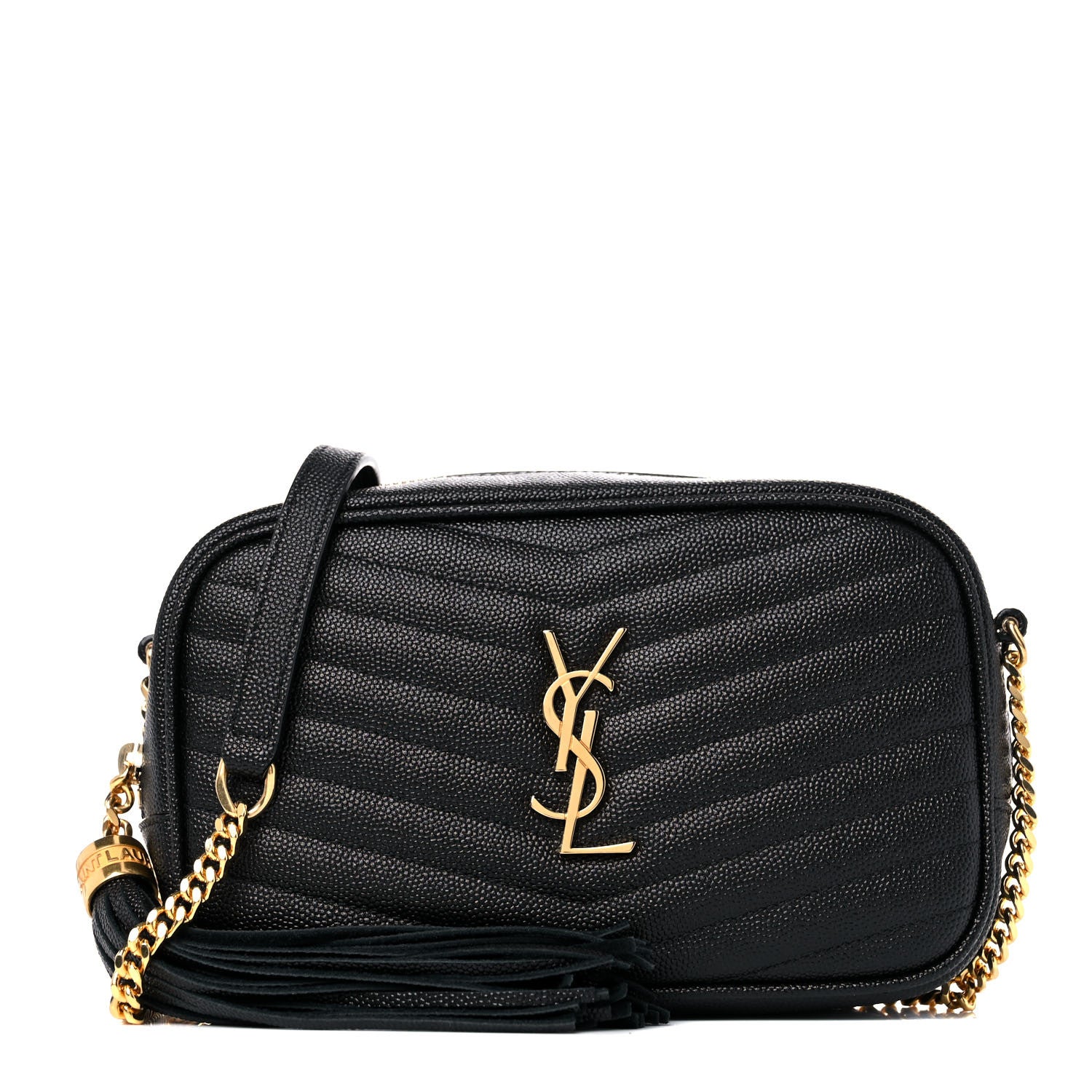 Saint Laurent Grain De Poudre Matelasse Monogram Mini Lou Camera Bag Black 1 of 8