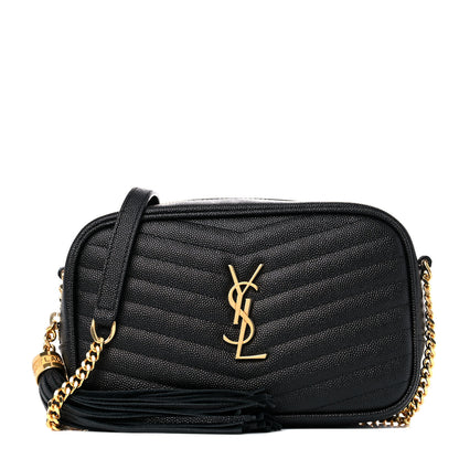 Saint Laurent Grain De Poudre Matelasse Monogram Mini Lou Camera Bag Black 1 of 8
