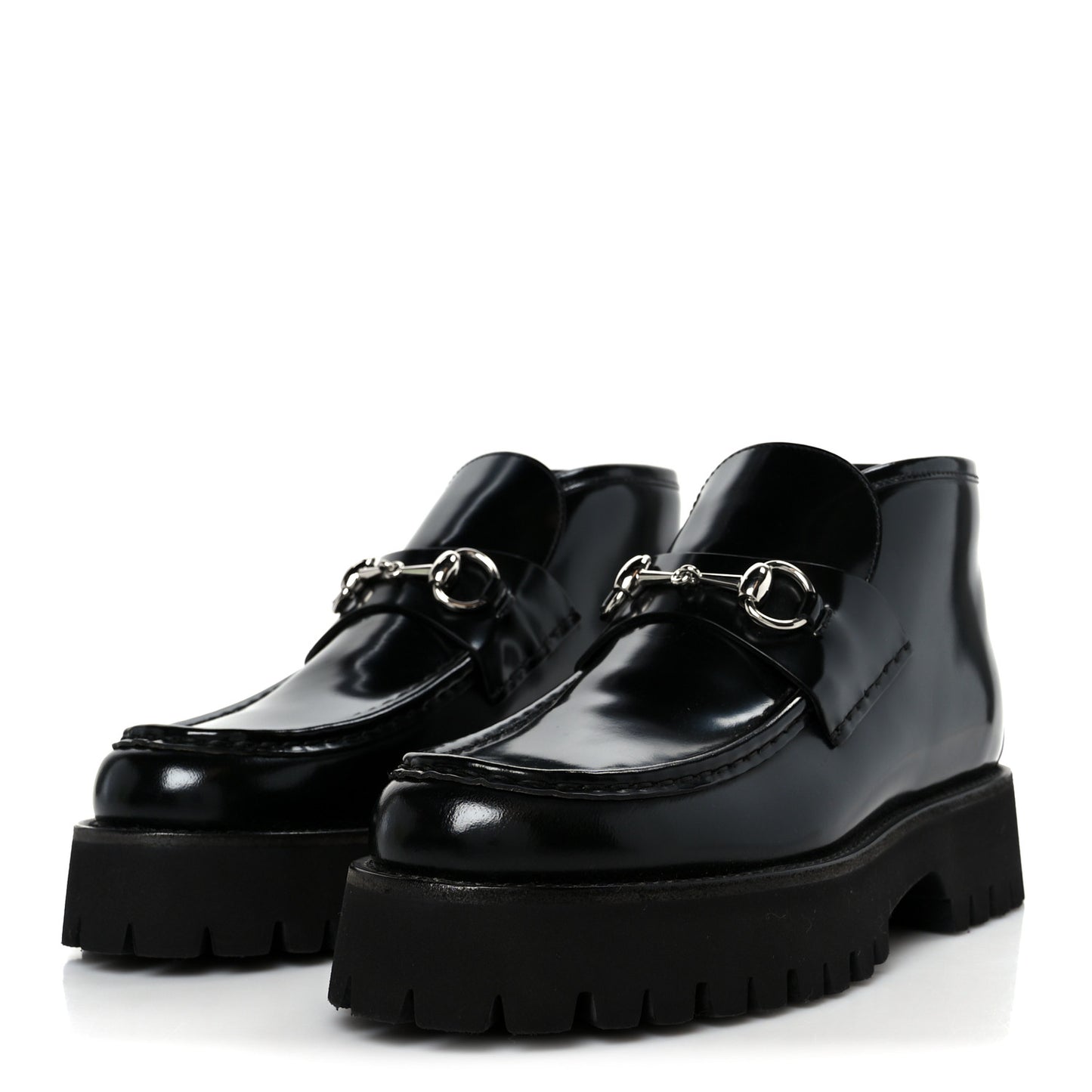 Cordovan Lux Womens Horsebit Platform Ankle Boots 39 Black