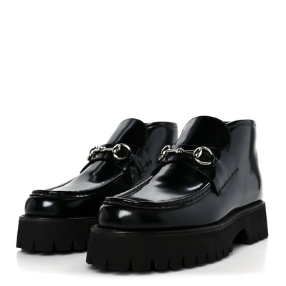 Gucci Cordovan Lux Womens Horsebit Platform Ankle Boots 39 Black 4 of 10