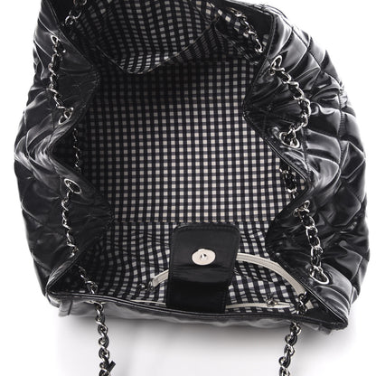 Chanel Vinyl Lipstick Ligne Accordion Tote Black 5 of 14