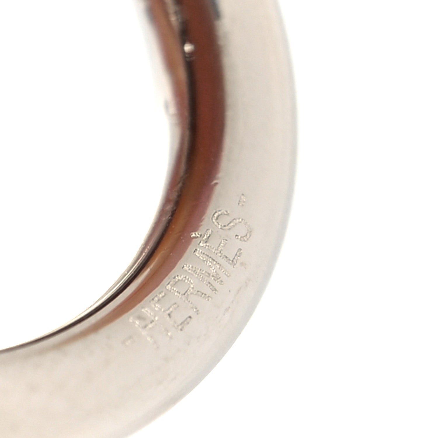 Hermes Palladium Mini Loop Charms Cadenas Scarf Ring Silver 4 of 5