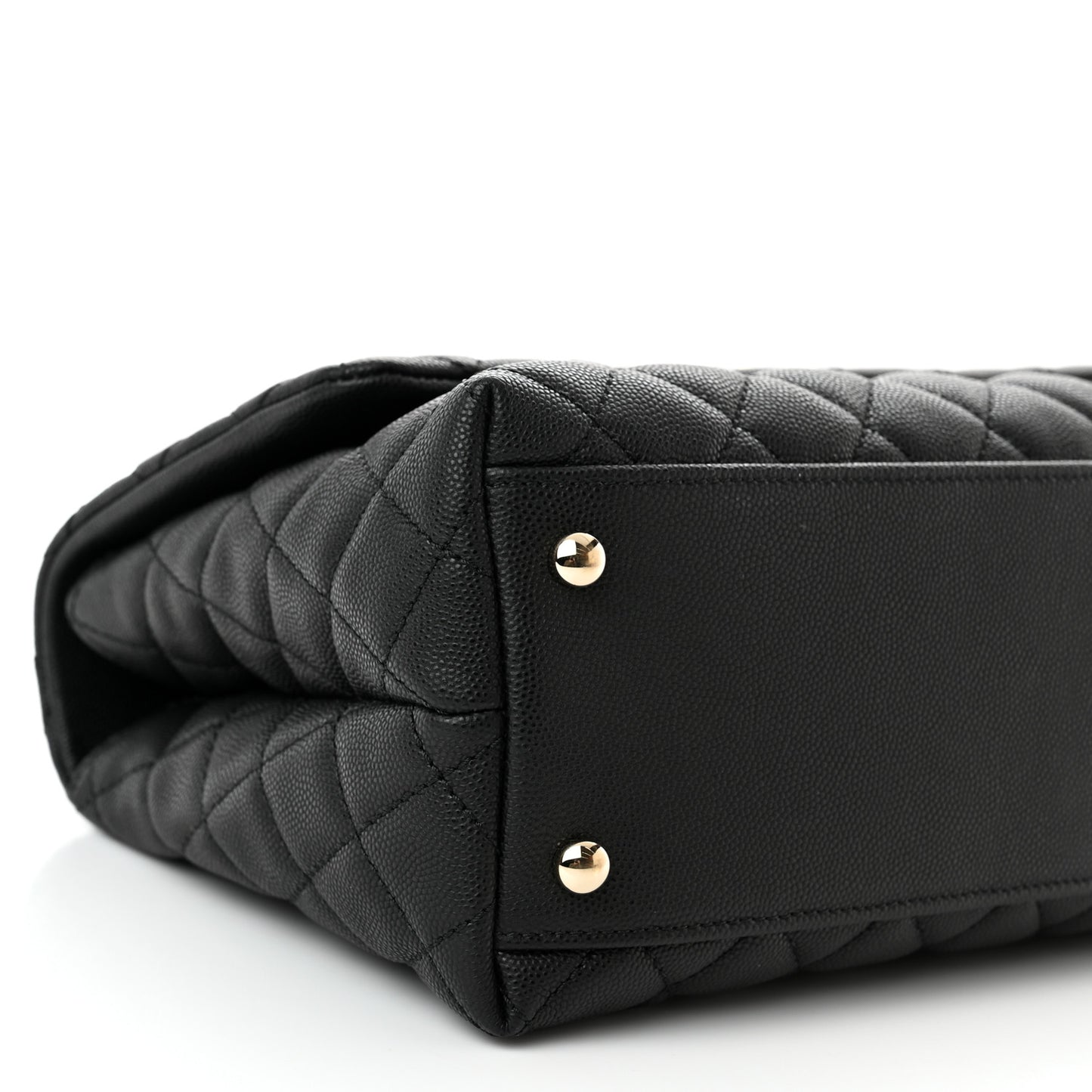 Caviar Quilted Small Coco Handle Flap Black