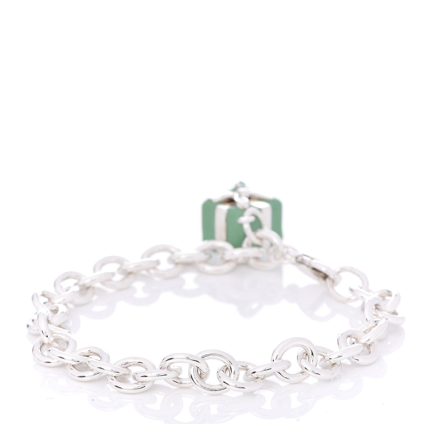 Sterling Silver Enamel Blue Box Charm Bracelet