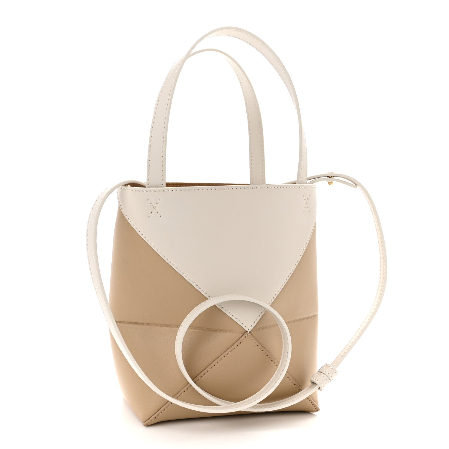 Loewe Shiny Calfskin Mini Puzzle Fold Tote Soft White Paper Craft 3 of 9