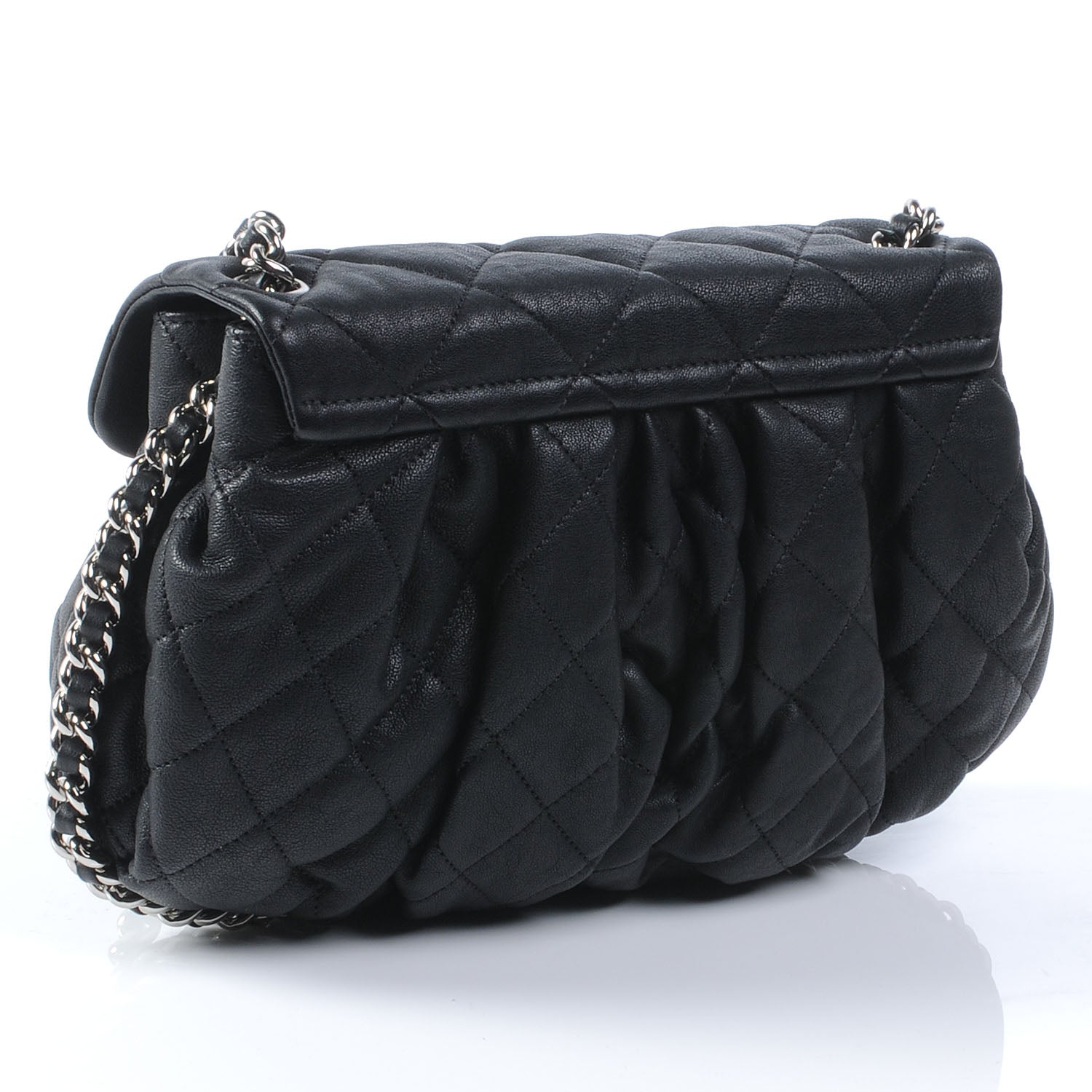 Chanel Washed Lambskin Chain Around Medium Messenger Bag Black 3 of 7