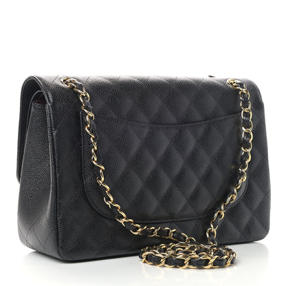 Chanel Caviar Quilted Jumbo Double Flap Black 2 of 8