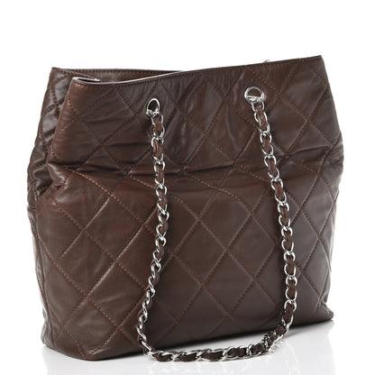 Chanel Calfskin Quilted In the Business North South Tote Brown 3 of 9