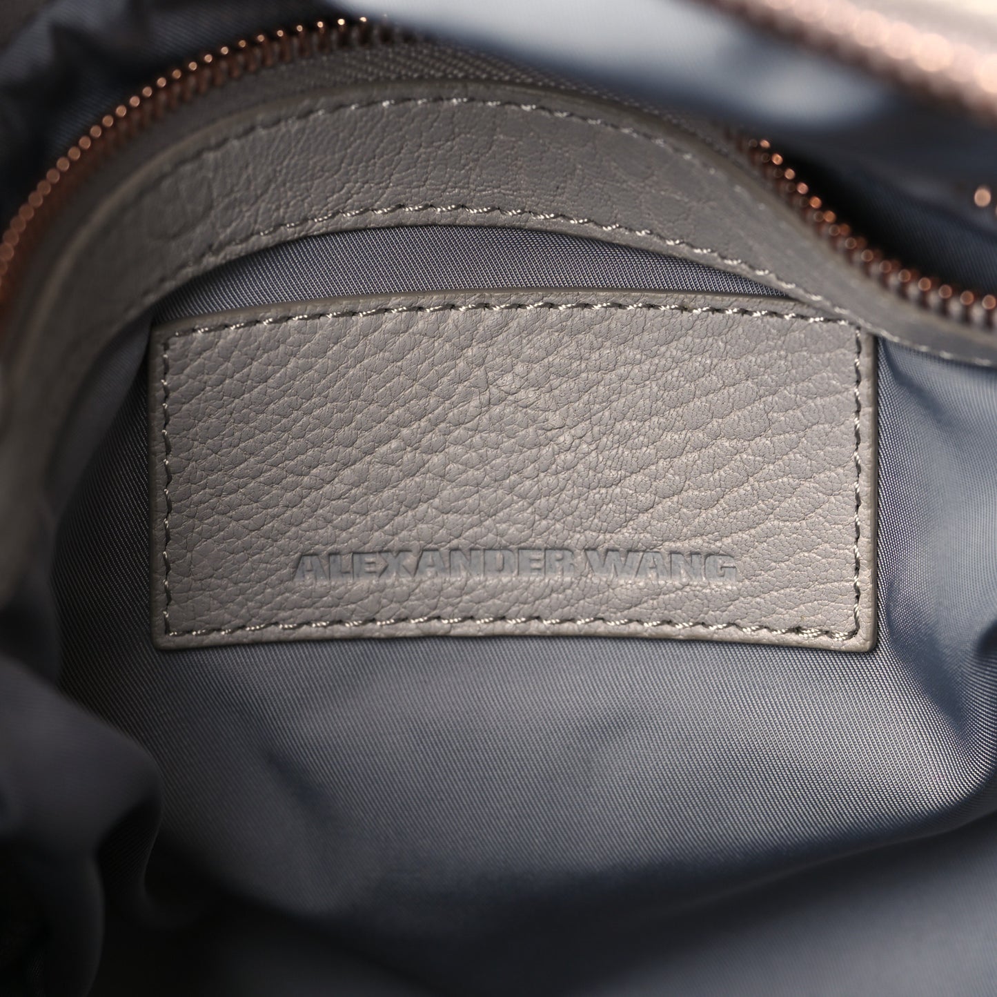 Pebbled Lambskin Rocco Grey Rose Gold Hardware
