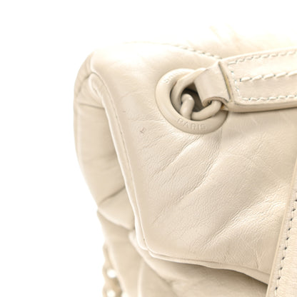 Saint Laurent Lambskin Quilted Medium Loulou Puffer Monogram Chain Satchel Crema Soft 11 of 11