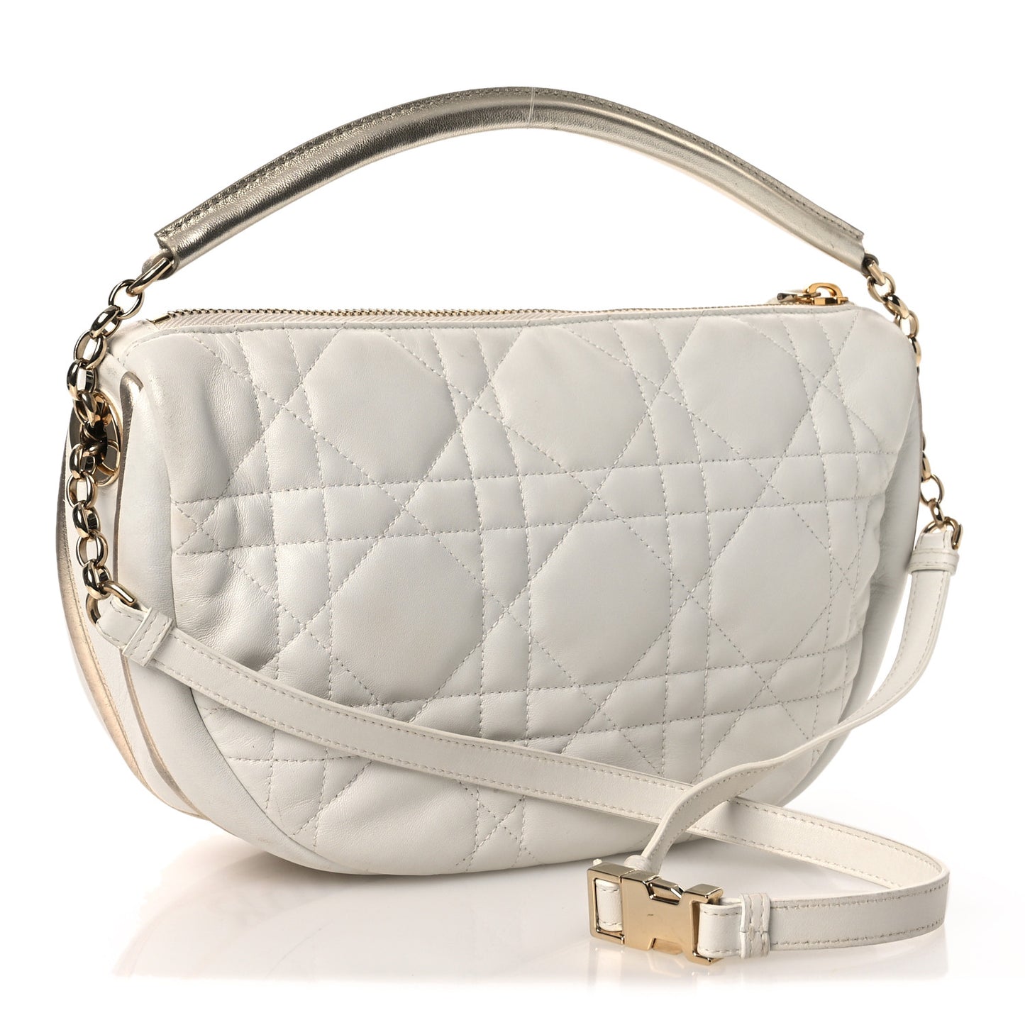Lambskin Cannage Medium Dior Vibe Hobo Bag Latte