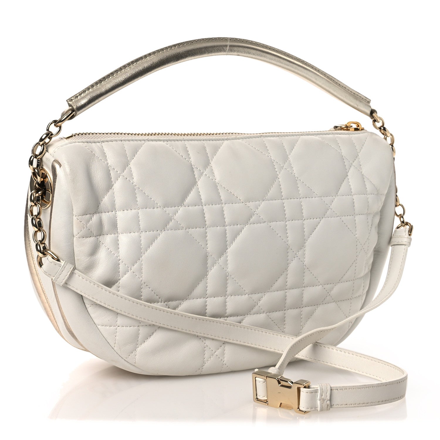 Christian Dior Lambskin Cannage Medium Dior Vibe Hobo Bag Latte 3 of 16