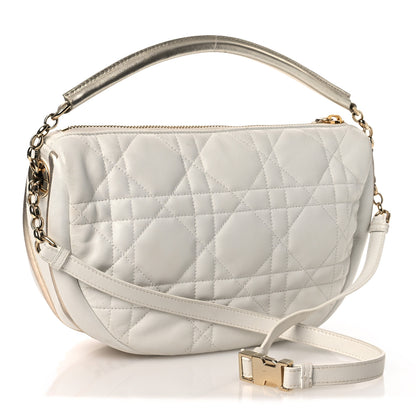 Christian Dior Lambskin Cannage Medium Dior Vibe Hobo Bag Latte 3 of 16