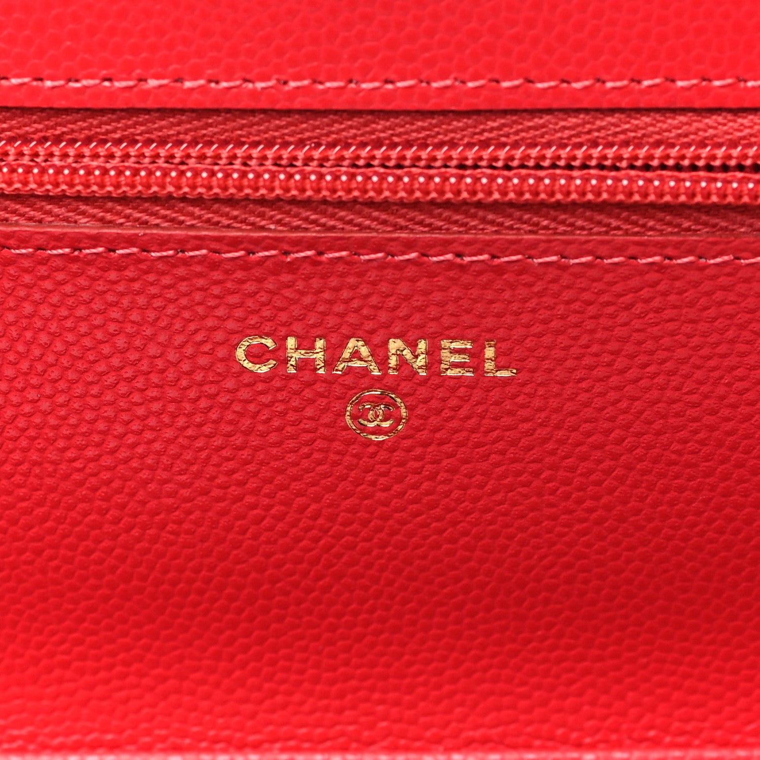 Chanel Caviar Quilted Wallet On Chain WOC Red 7 of 10