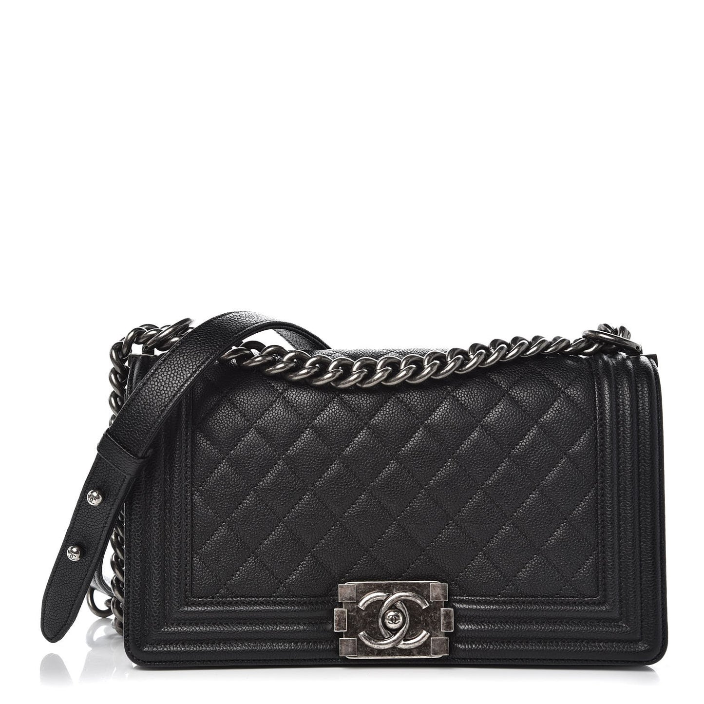 Caviar Quilted Medium Boy Flap Black