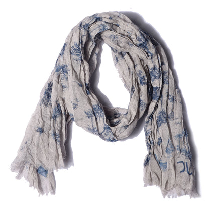 Louis Vuitton Cotton Linen Toile Etole De Louis Pareo Blue 3 of 8