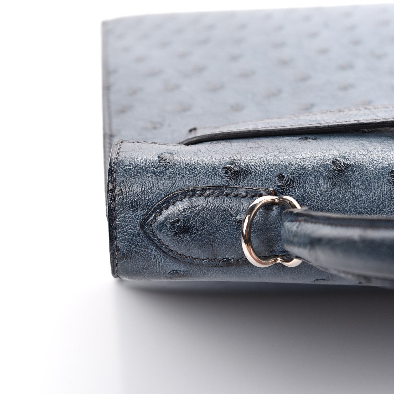 Hermes Ostrich Kelly Sellier 28 Bleu Roi 12 of 49