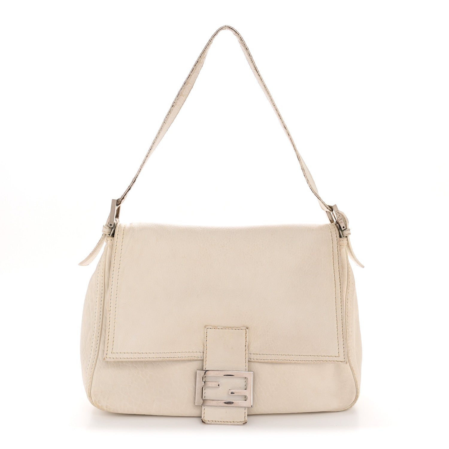 Fendi Nappa Elefante Big Forever Mama Baguette White 1 of 14