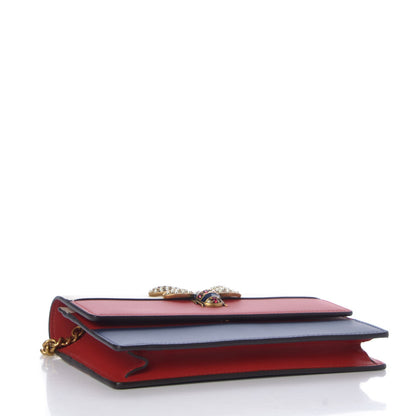 Gucci Calfskin Queen Margaret Chain Wallet Blue Agata Hibiscus Red Mystic White 4 of 6