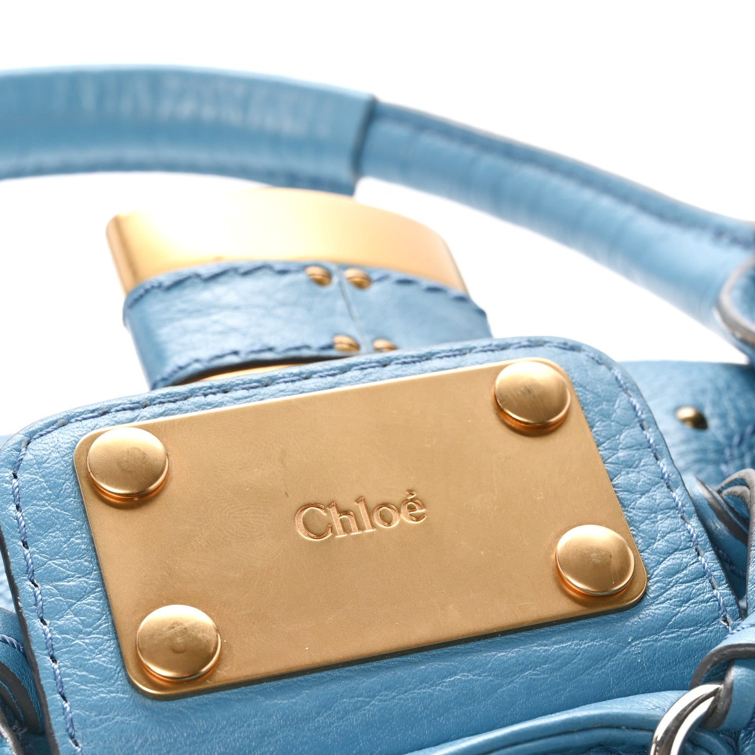 Chloe Calfskin Medium Paddington Satchel Light Blue 11 of 12