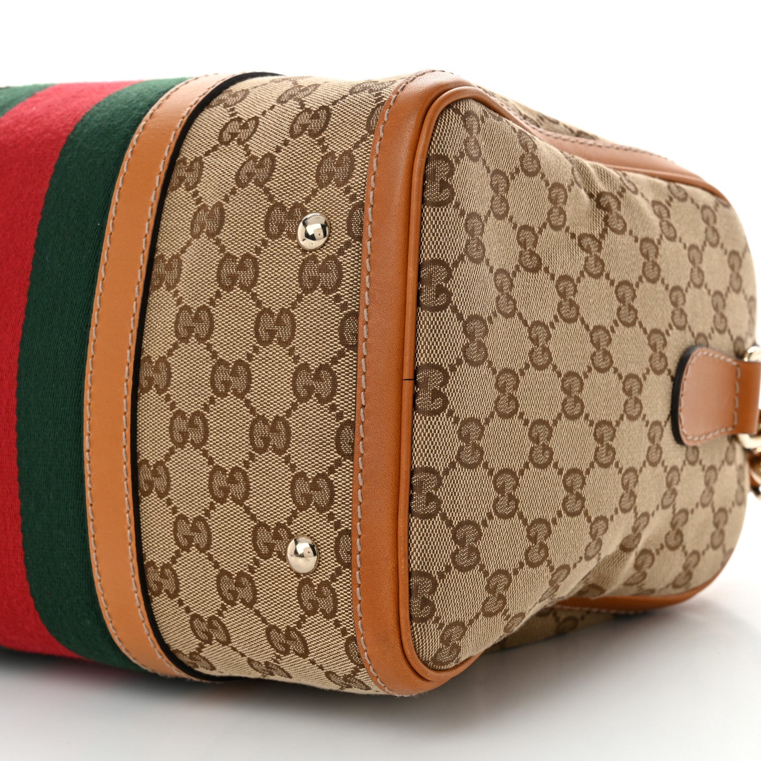 Gucci Monogram Vintage Web Medium Boston Tobacco 10 of 10