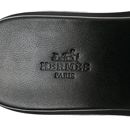 Hermes Calfskin Suede Eze 30 Sandals 38 Black 7 of 9