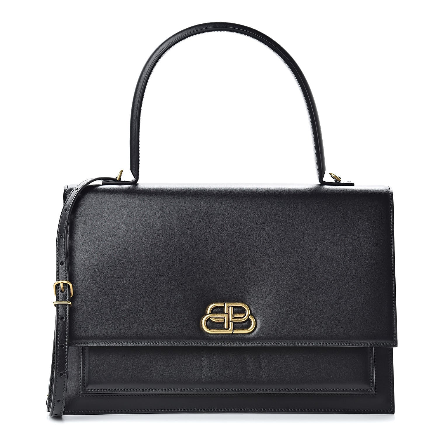 Balenciaga Box Calfskin Large Sharp Top Handle Bag Black 1 of 10