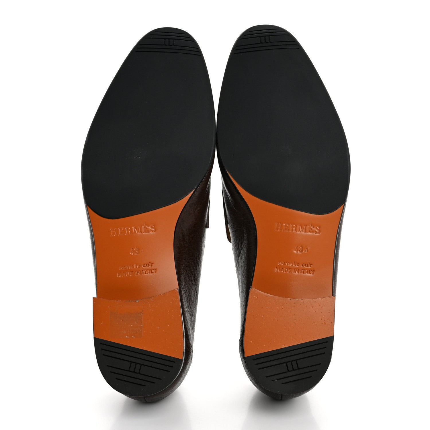Hermes Goatskin Mens Paris Loafers 43 Cacao 6 of 10