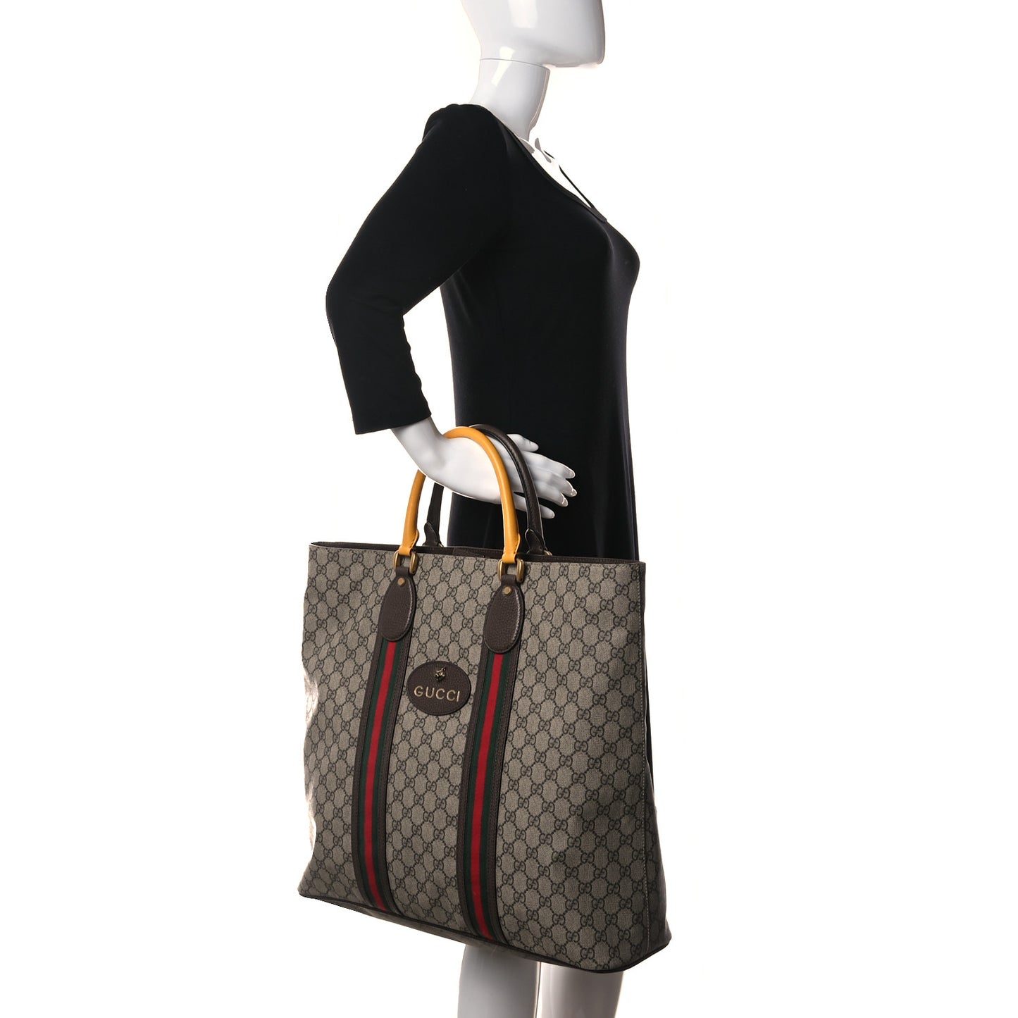 GG Supreme Monogram Web Neo Vintage Tote Beige New Acero Crop