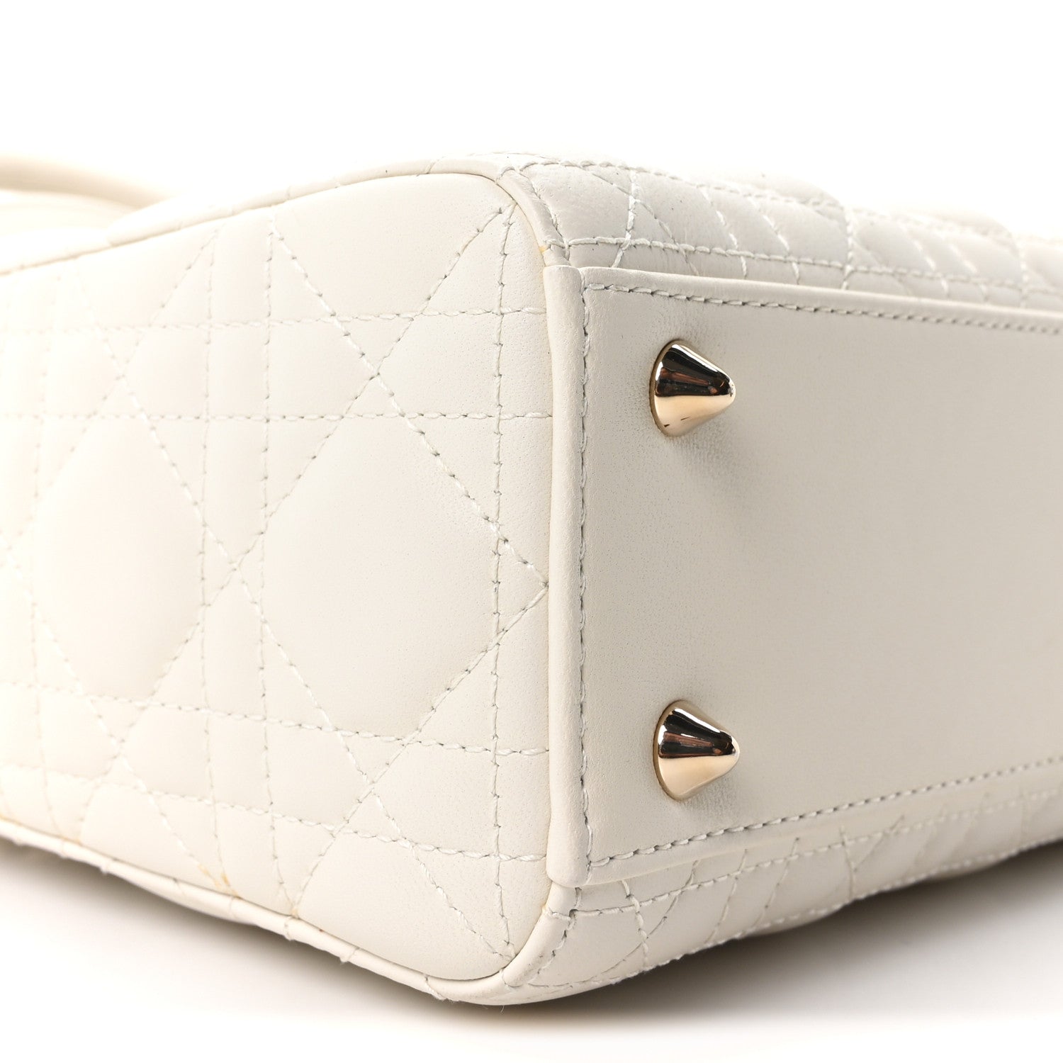 Christian Dior Lambskin Cannage Small My ABCDior Lady Dior White 9 of 10