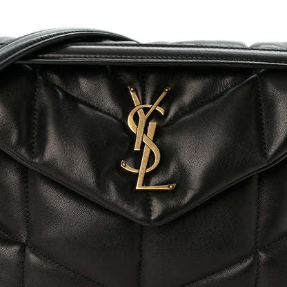 Saint Laurent Lambskin Quilted Small Loulou Puffer Monogram Chain Satchel Black 8 of 10