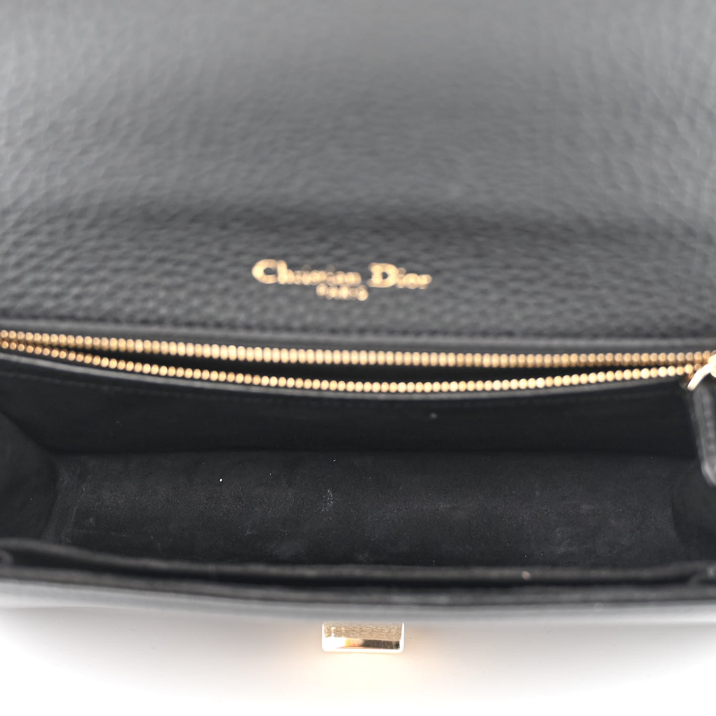 Grained Calfskin Medium Diorama Flap Bag Black