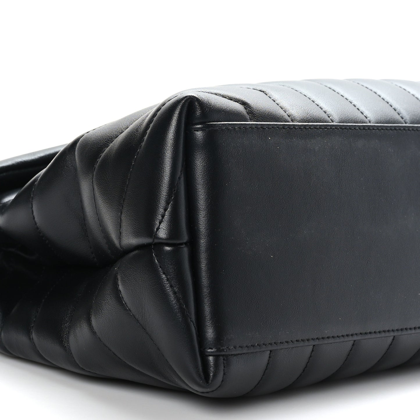 Calfskin Y Quilted Monogram Monochrome Medium Loulou Chain Satchel Black
