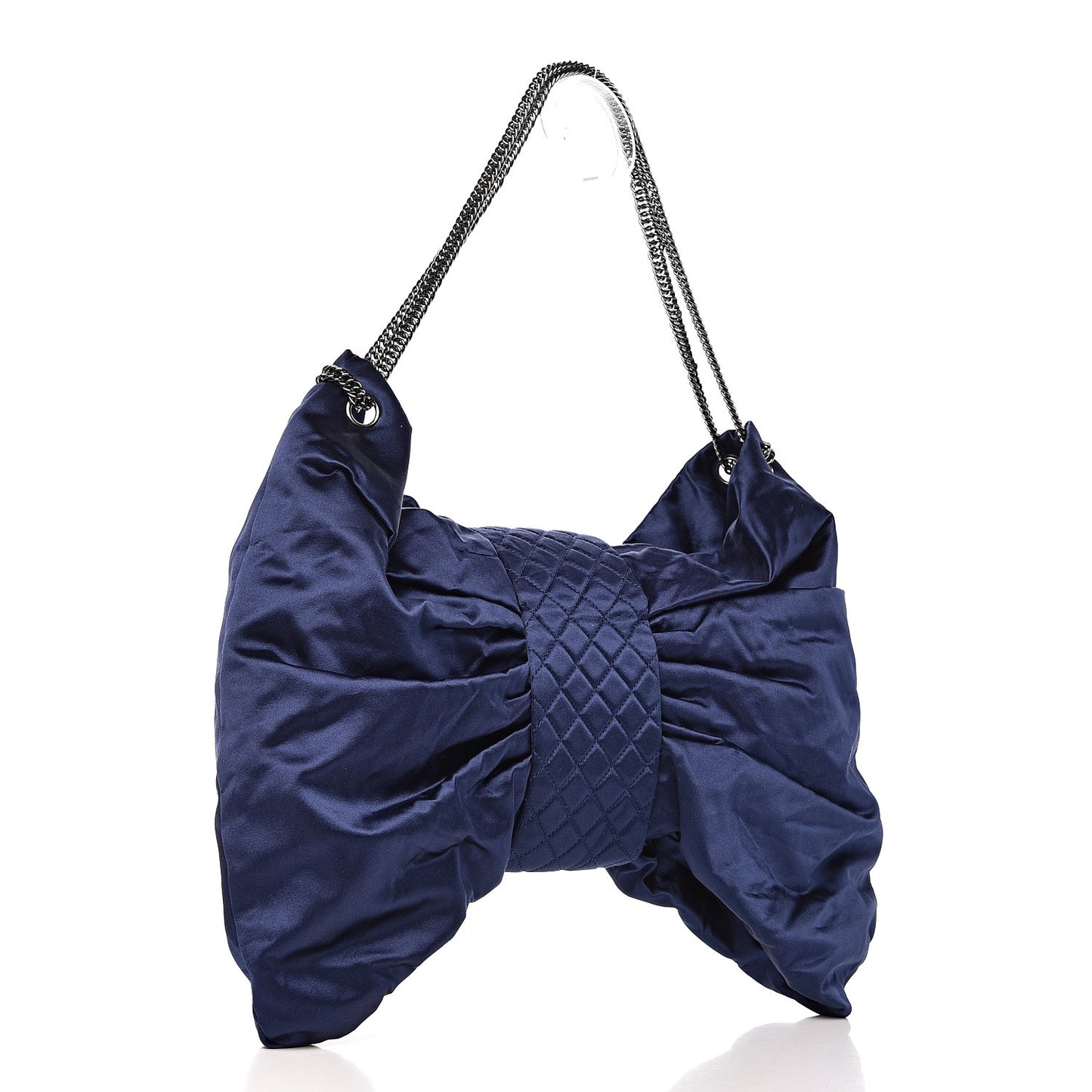 Satin Large Bow Bag Blue