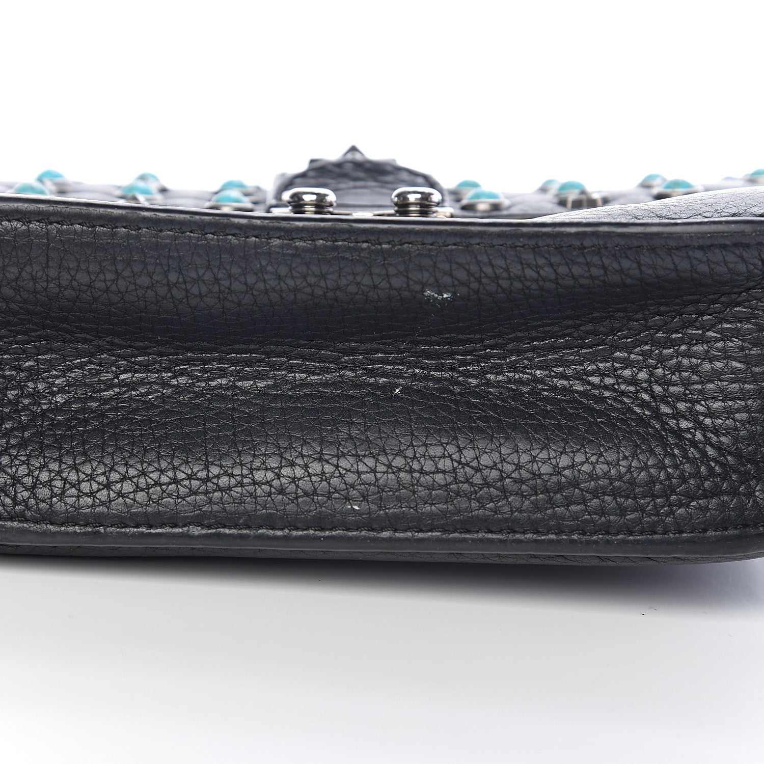 Valentino Garavani Pebbled Calfskin Star Studded Small Lock Flap Black 8 of 10