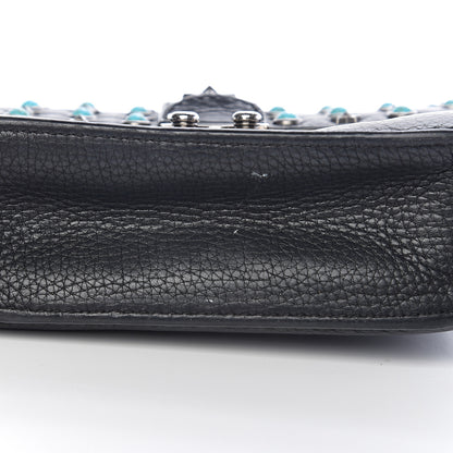 Valentino Garavani Pebbled Calfskin Star Studded Small Lock Flap Black 8 of 10