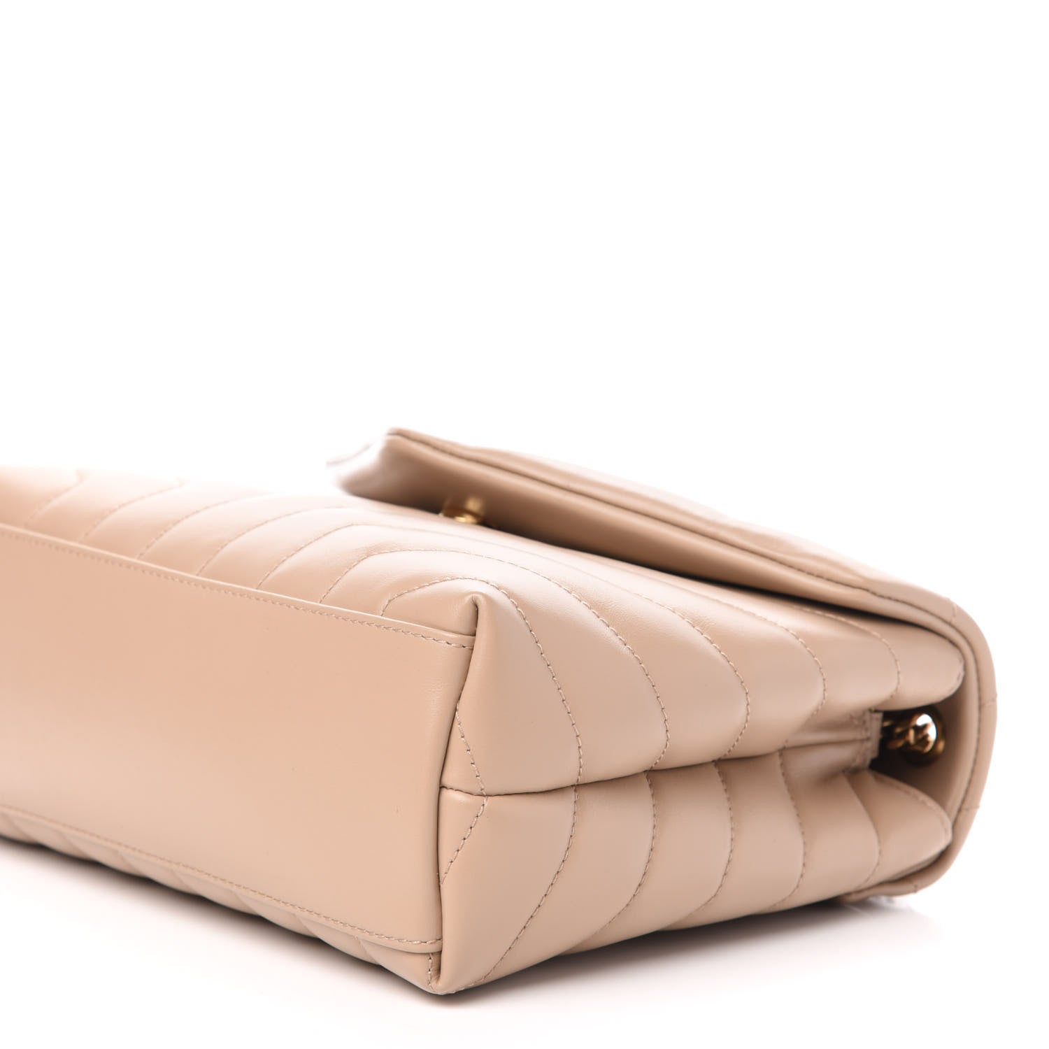 Saint Laurent Calfskin Y Quilted Monogram Small Loulou Chain Satchel Dark Beige 10 of 12