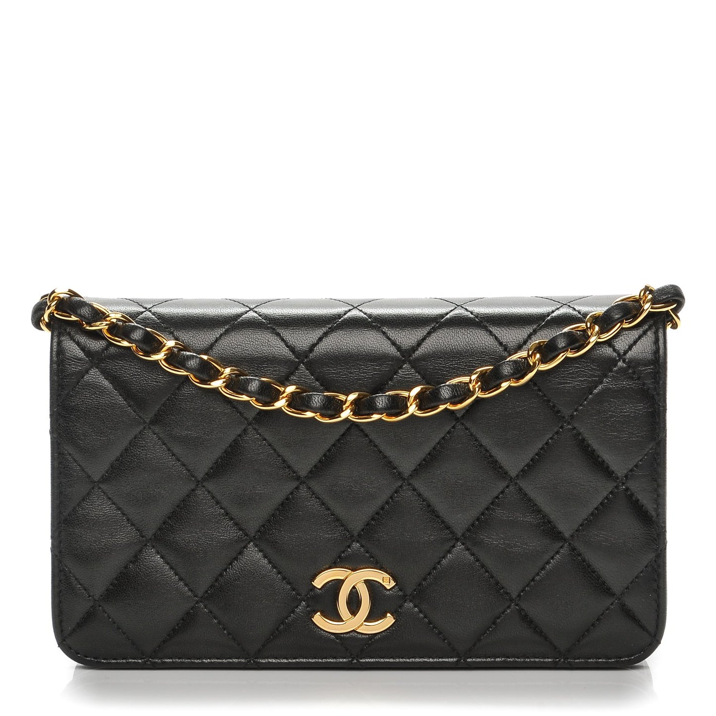 Lambskin Quilted Small Evening Flap Black