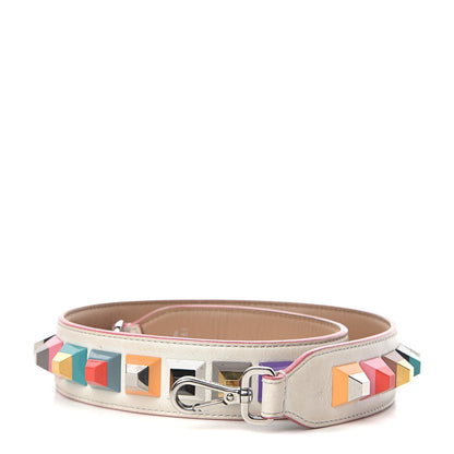 Fendi Vitello Dolce Plexiglass Bi-Color Studded Strap You White Ice Cuoio Multicolor 1 of 3