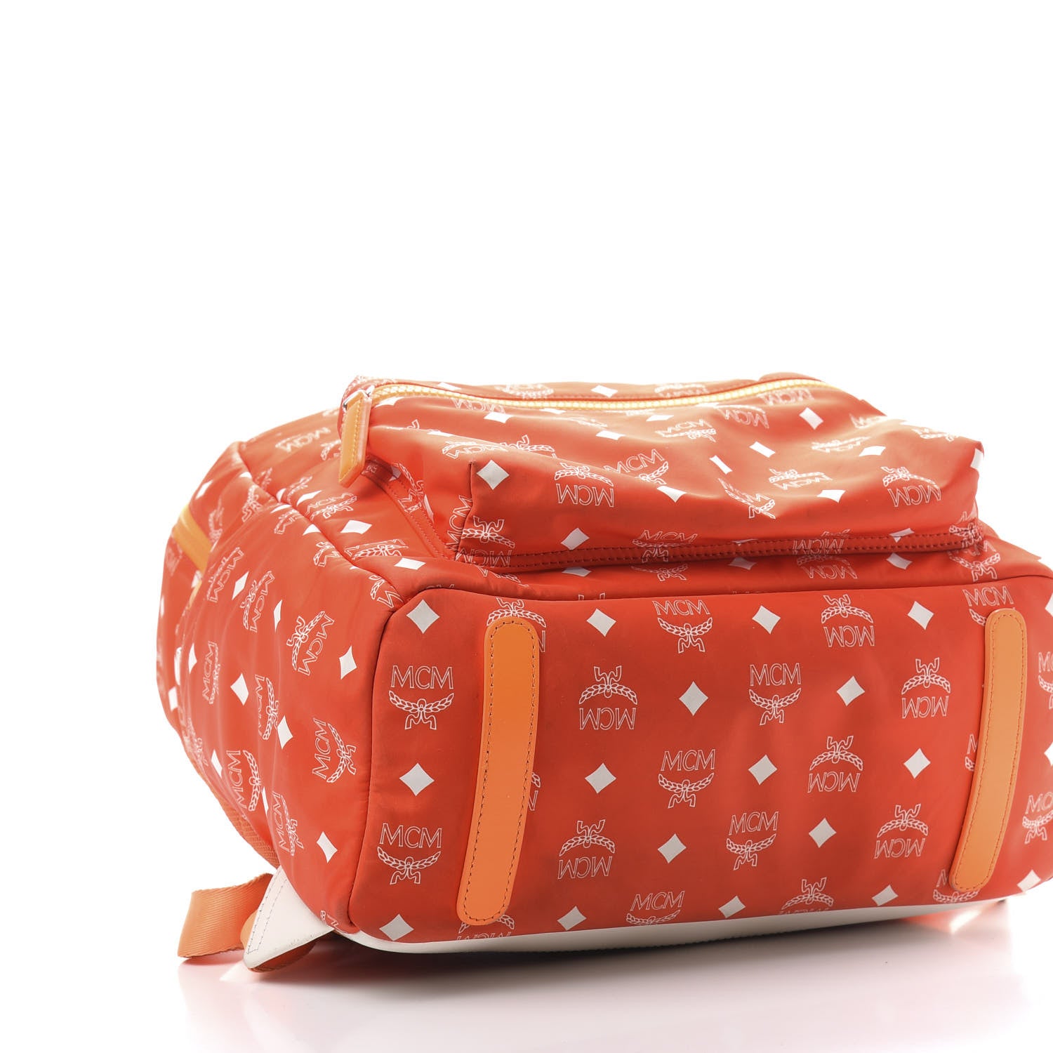 MCM Nylon Monogram Stark Classic Backpack Orange 5 of 8
