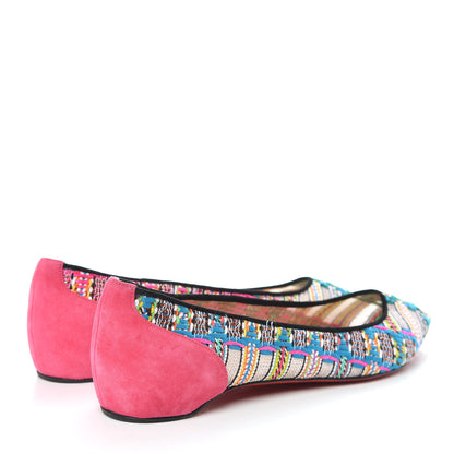 Christian Louboutin Lace Rete Tresse Suede Hippie Follies Flats 39 Version Multi 4 of 9