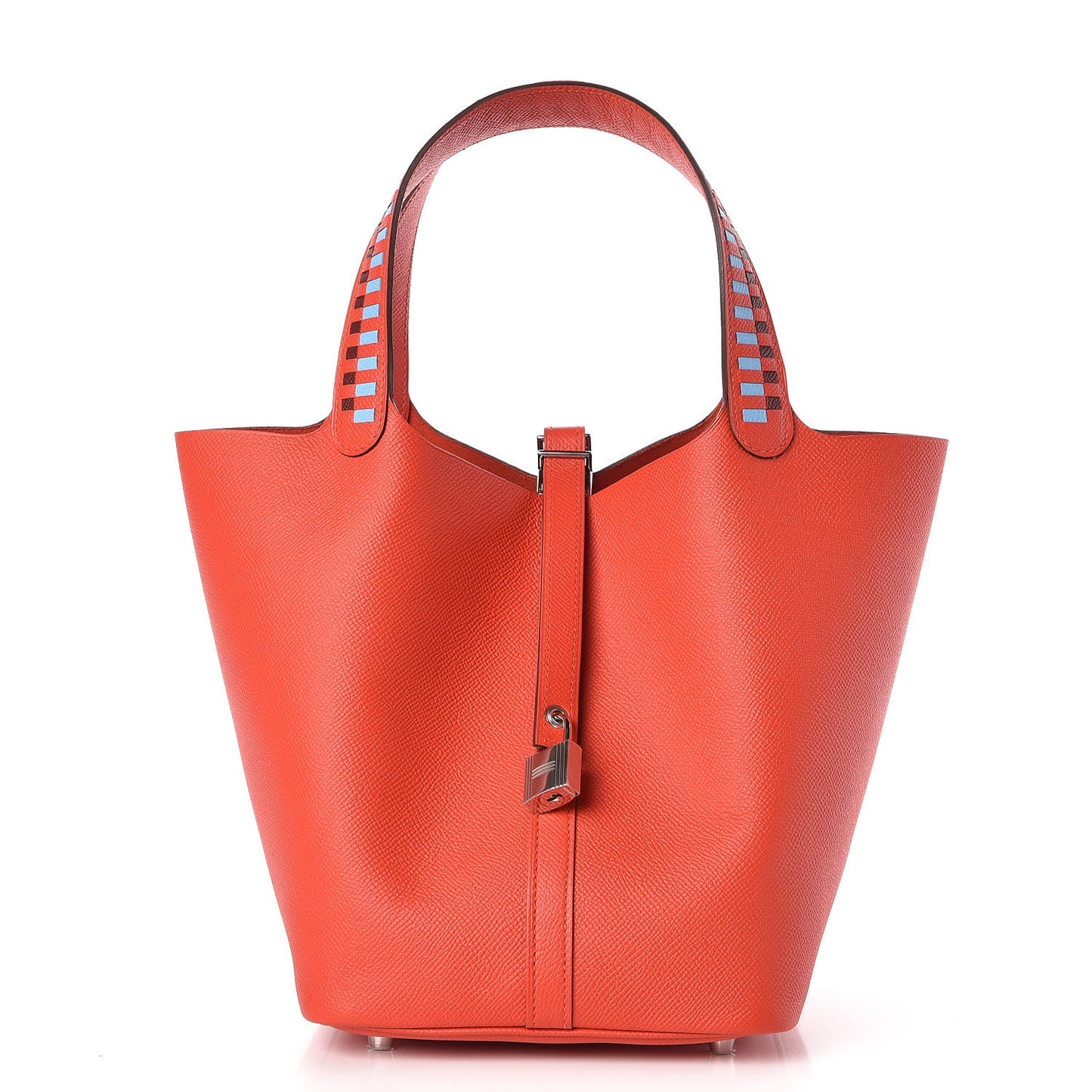 Epsom Tressage De Cuir Picotin Lock 22 MM Capucine Celeste Rouge H