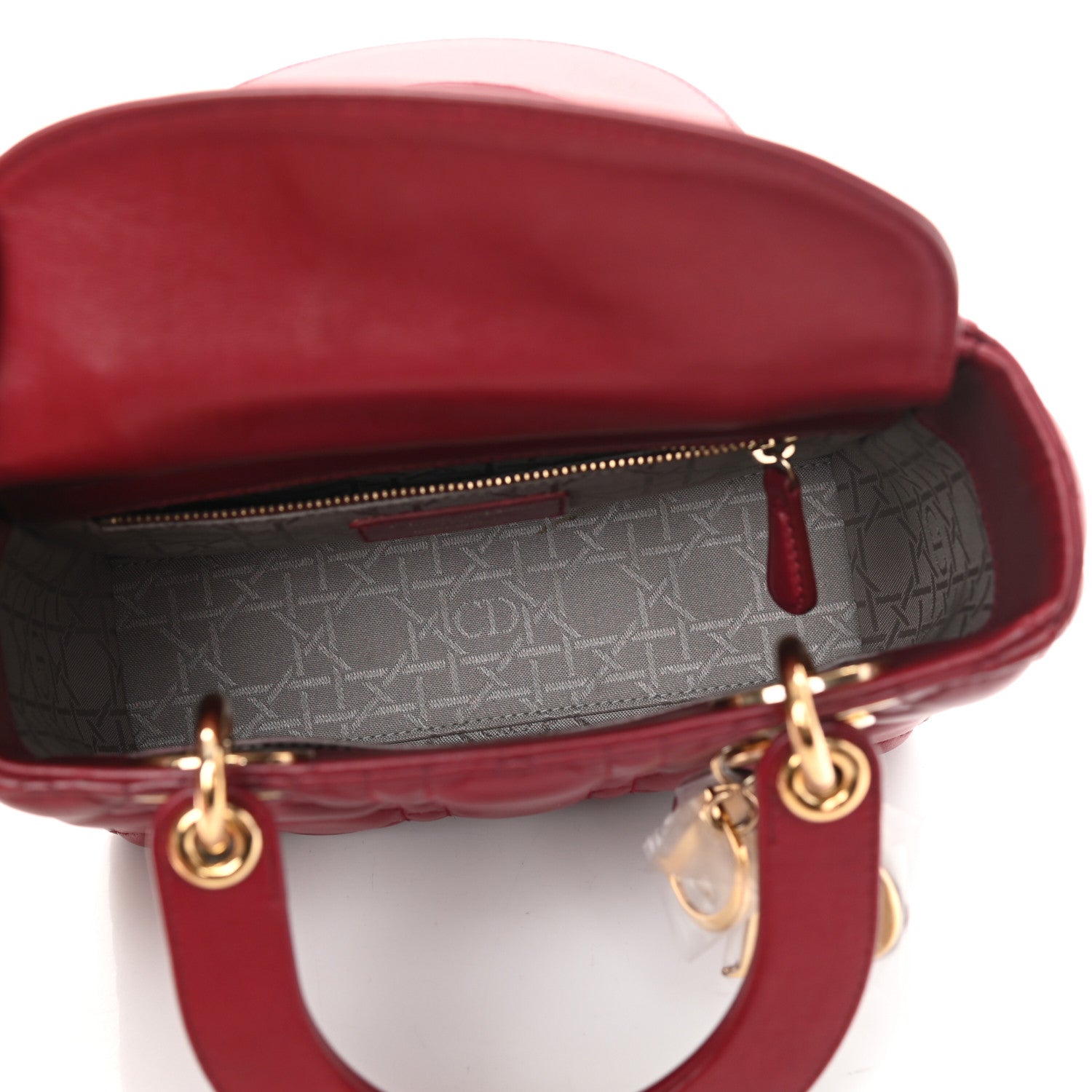 Christian Dior Lambskin Cannage Small Lucky Badges My Lady Dior Red 4 of 12