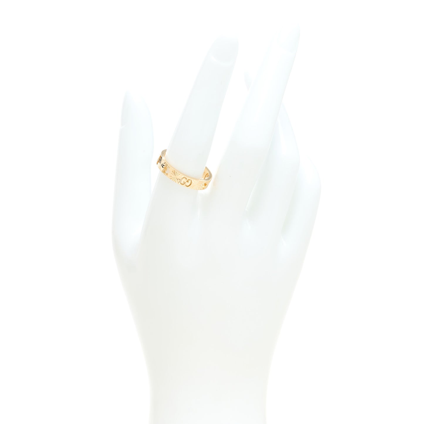 18K Yellow Gold Icon Stars Band Ring 58 8.25