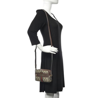 Gucci GG Supreme Monogram Web Mini Ophidia Shoulder Bag Brown 2 of 10