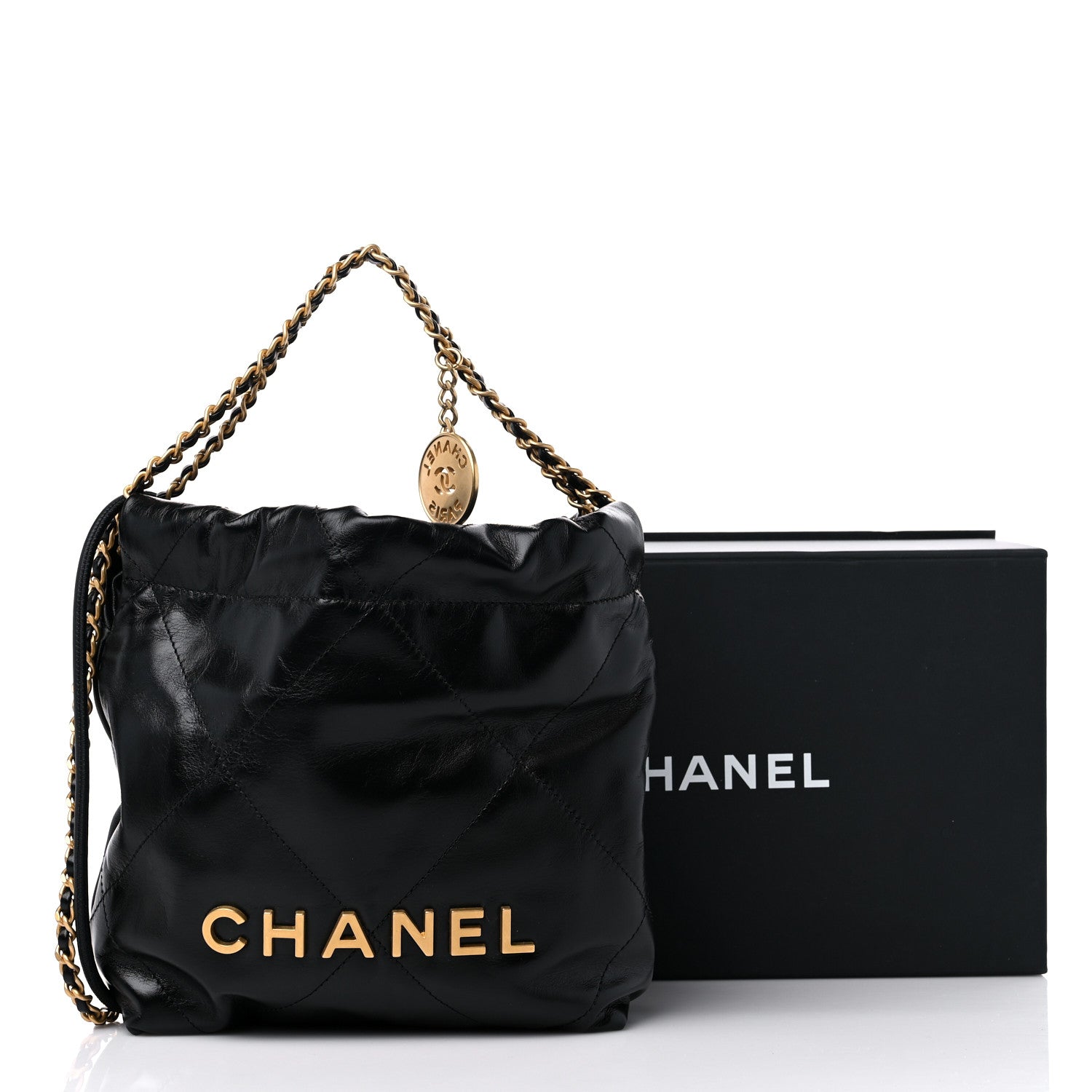 Chanel Shiny Calfskin Quilted Mini Chanel 22 Black 10 of 10