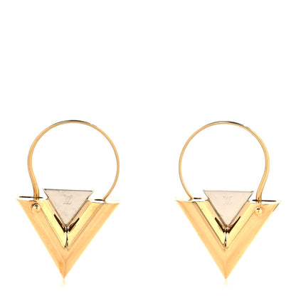 Louis Vuitton Metal V For Vuitton Earrings Gold Silver 1 of 4