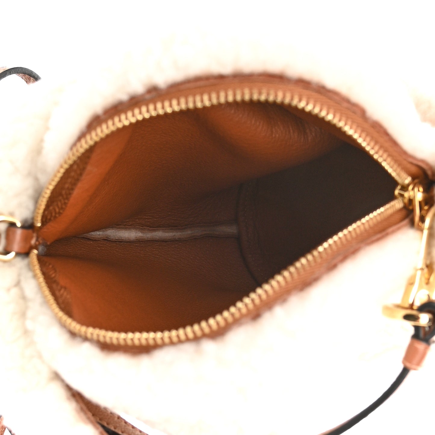 Shearling Mini Bunny Crossbody Bag Natural