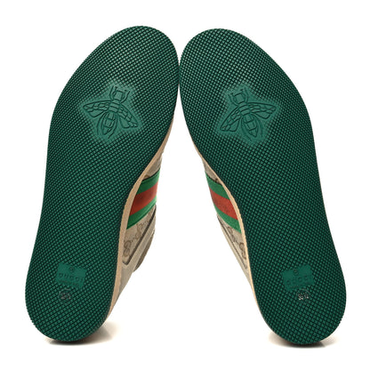 Gucci GG Monogram Nubuck Web Womens Screener Sneakers 39.5 New Sand Dusty Milk Vintage Green 5 of 12