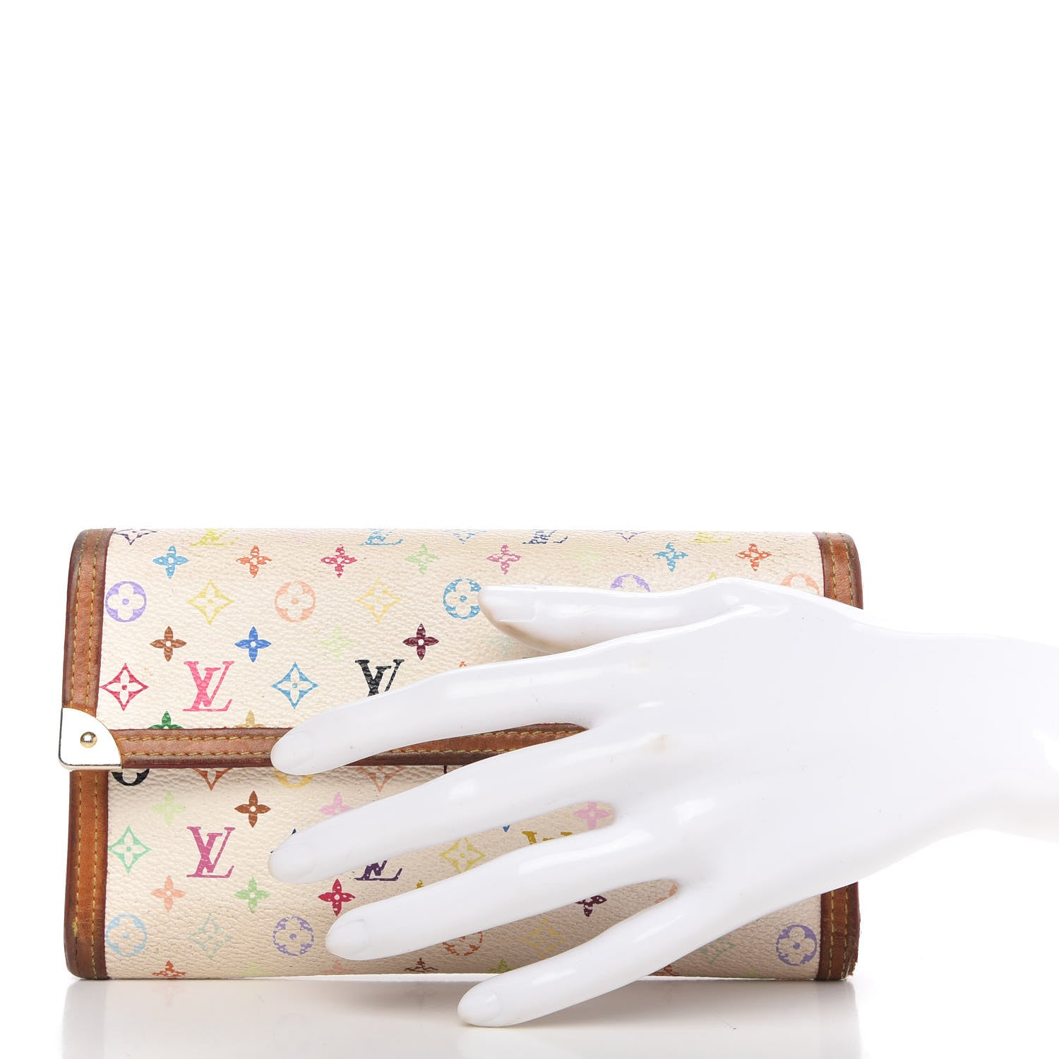 Louis Vuitton Monogram Multicolor Porte Tresor International Wallet White 2 of 10